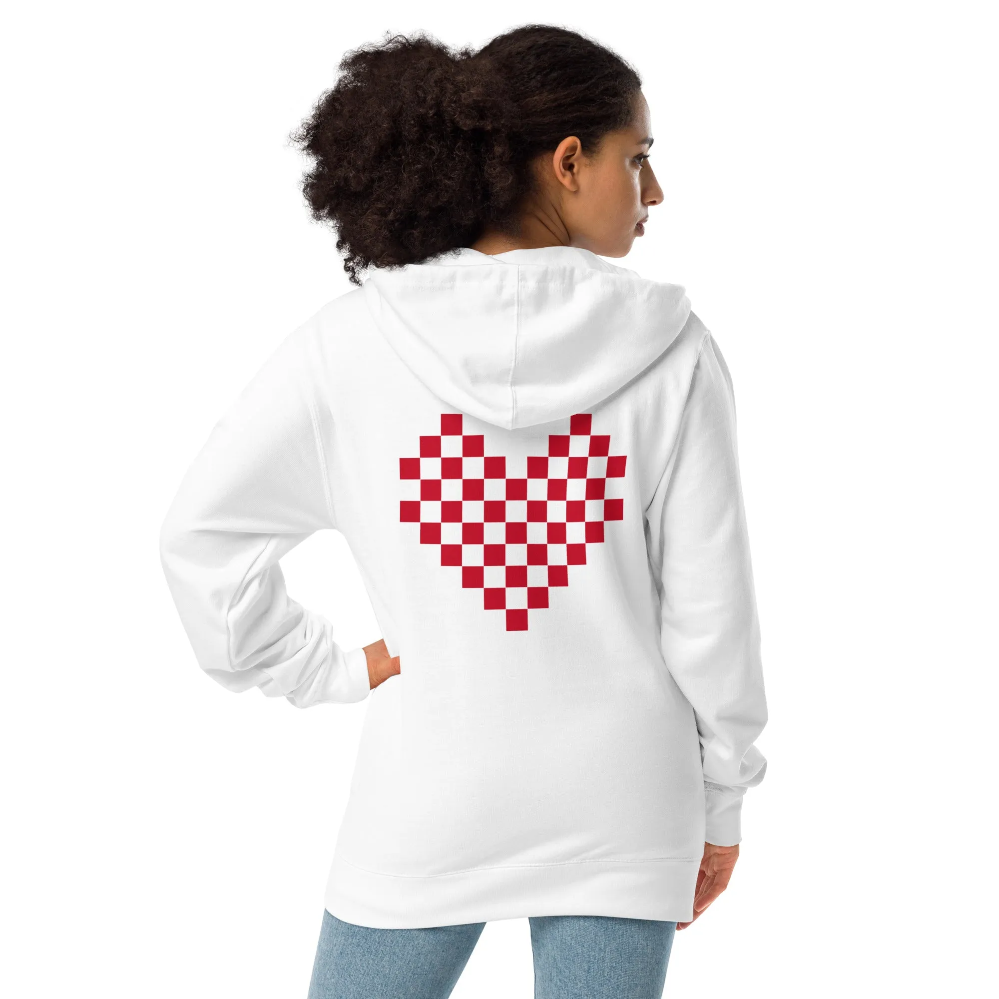 Checkered Heart zip up hoodie