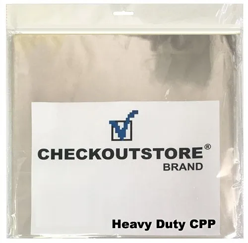 CheckOutStore Clear Plastic CPP Sleeves for 12" LP Vinyl 33 RPM Records (Outer Sleeve)