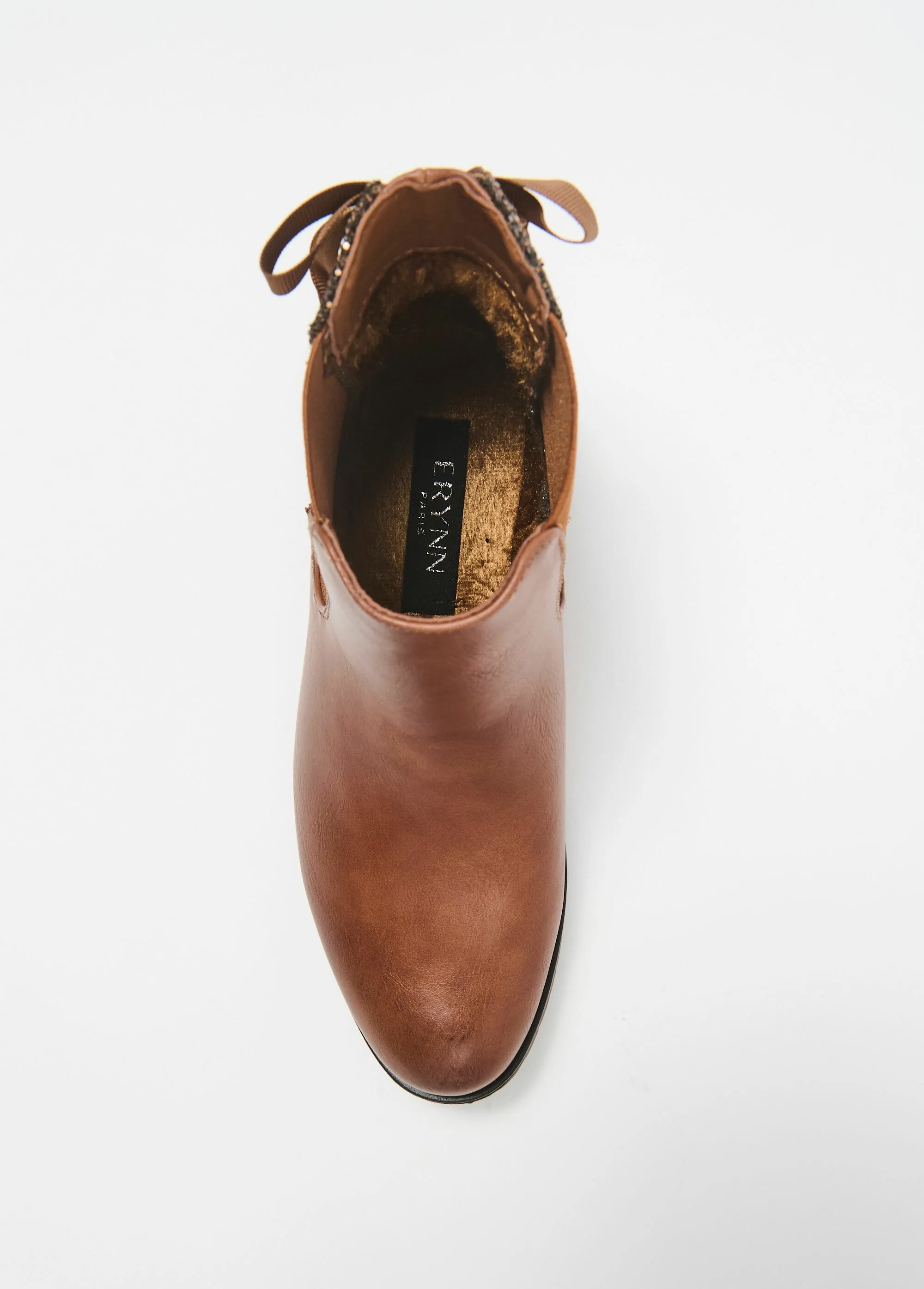 Chelsea boots with fancy heels and bow