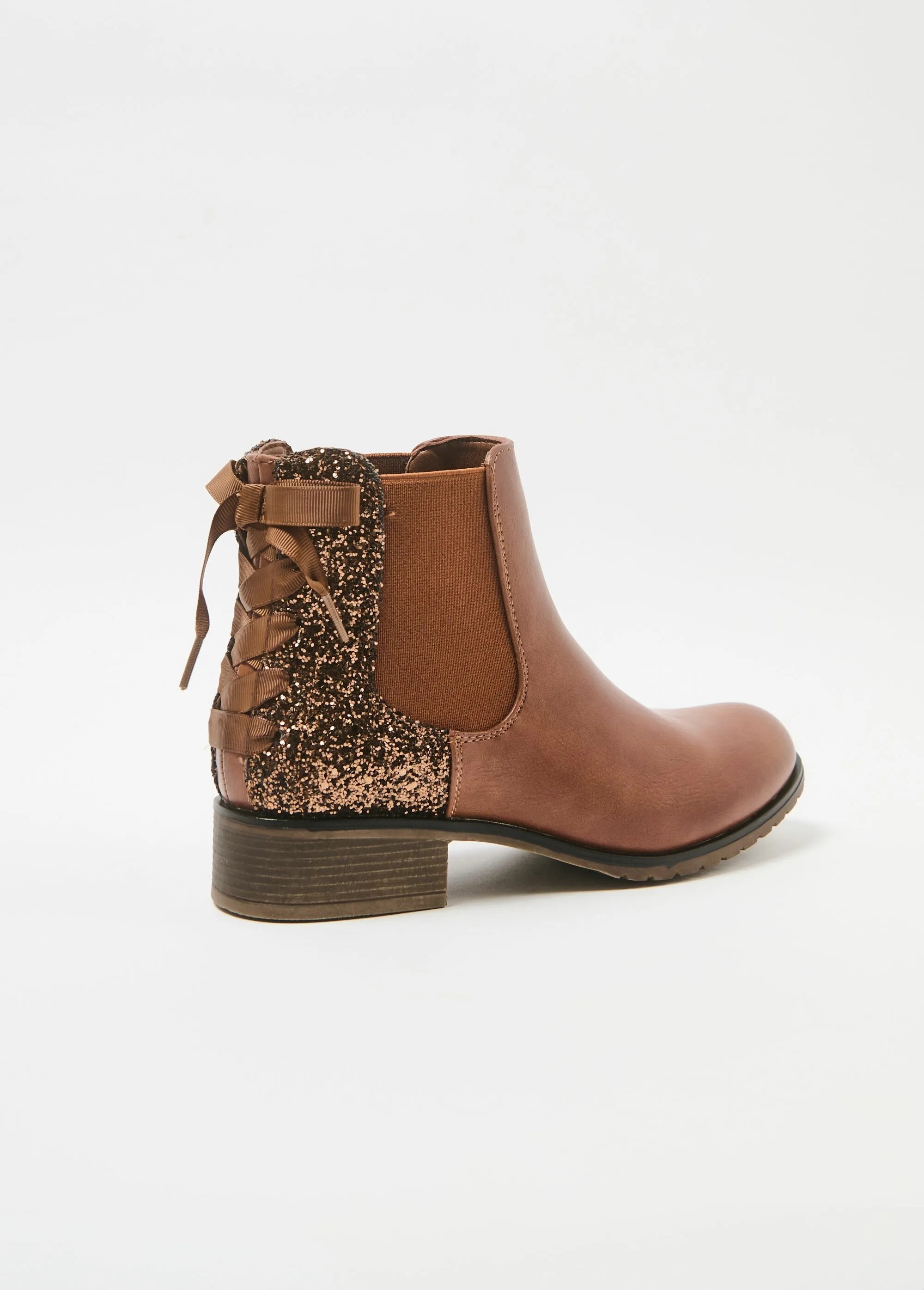 Chelsea boots with fancy heels and bow