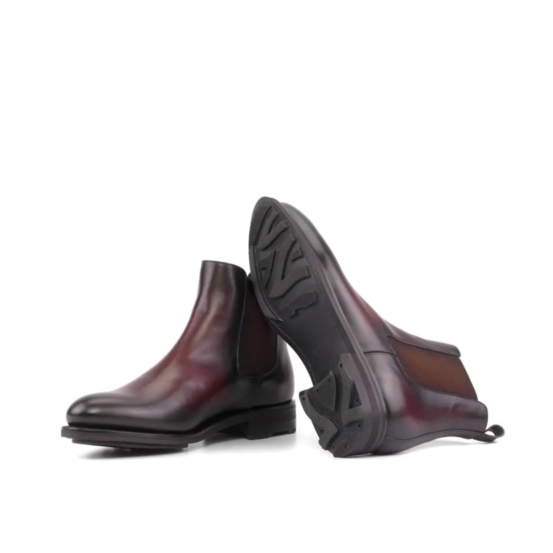 Cheslea Boots en cuir bordeaux - Semelles Commando