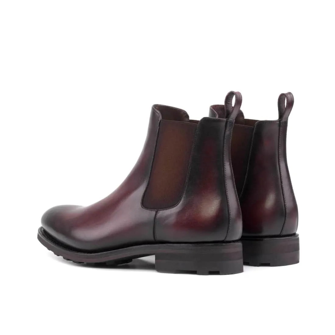 Cheslea Boots en cuir bordeaux - Semelles Commando