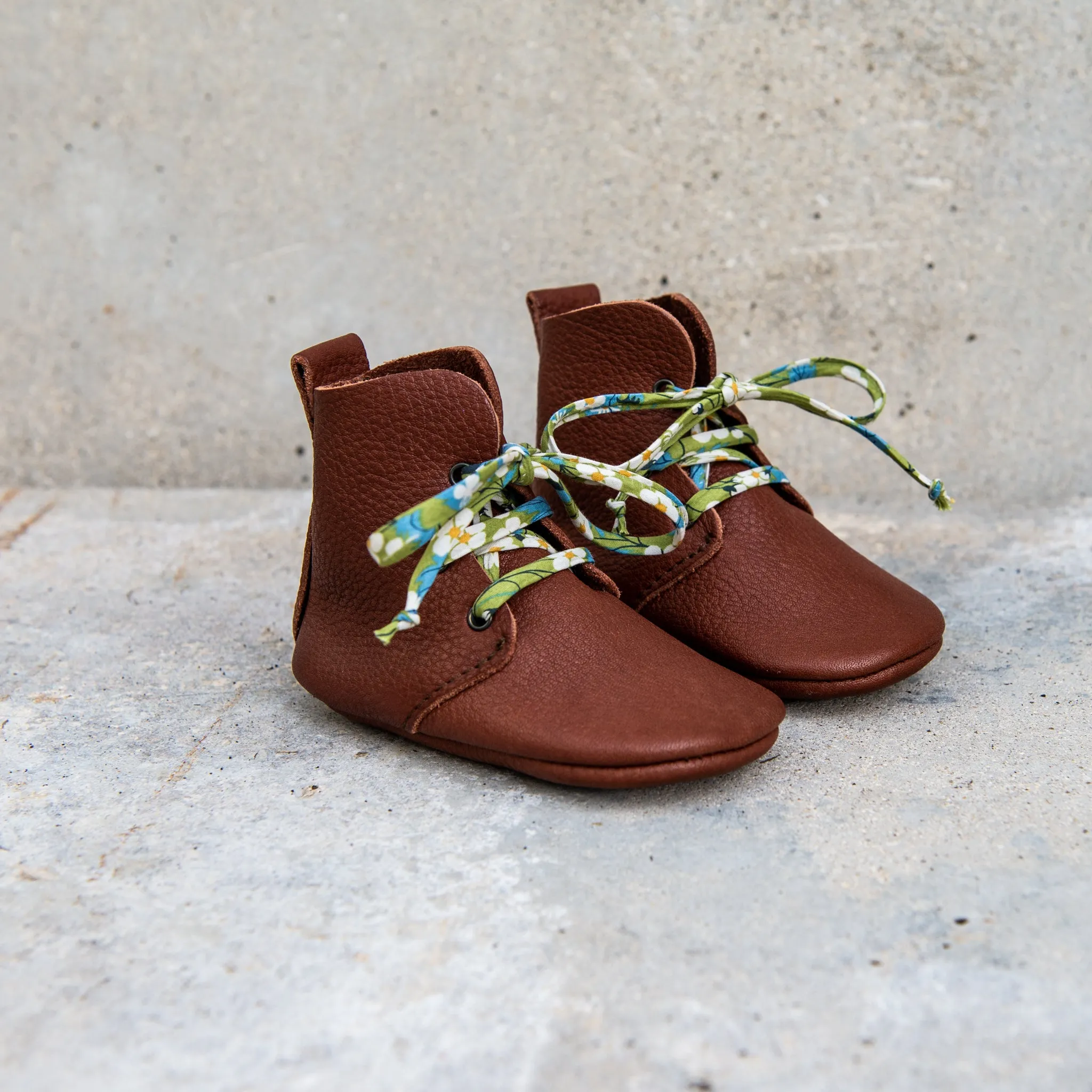 CHESTNUT HIGH TOPS WITH LIBERTY PRINT LACES