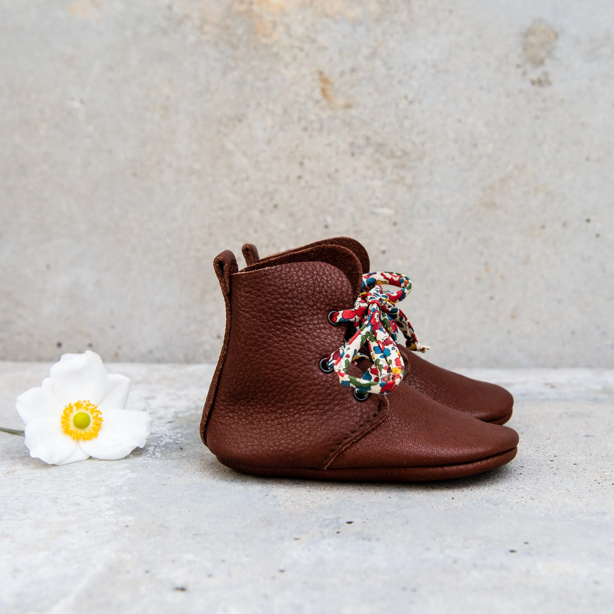 CHESTNUT HIGH TOPS WITH LIBERTY PRINT LACES