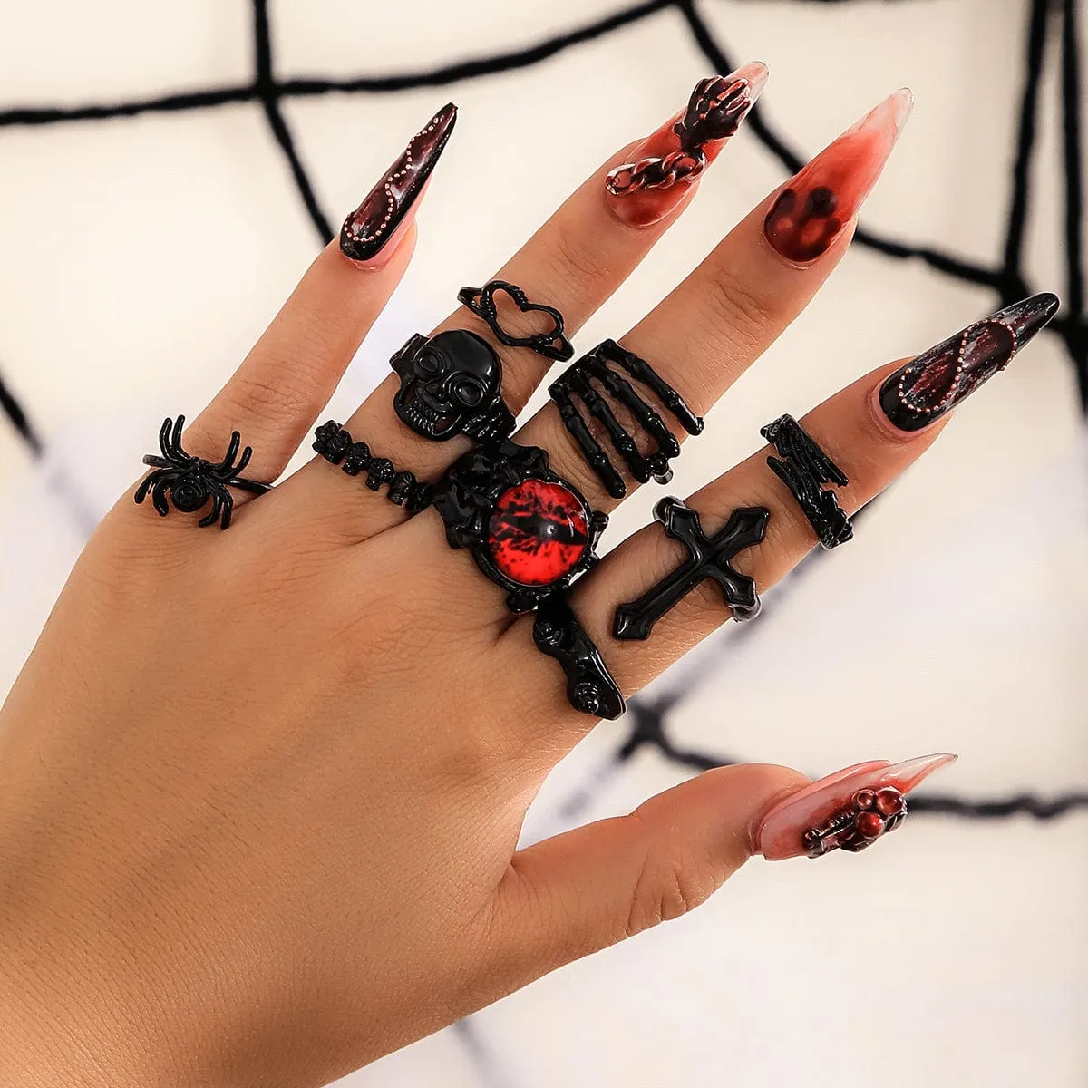 Chic 9 Pieces Halloween Rings Set
