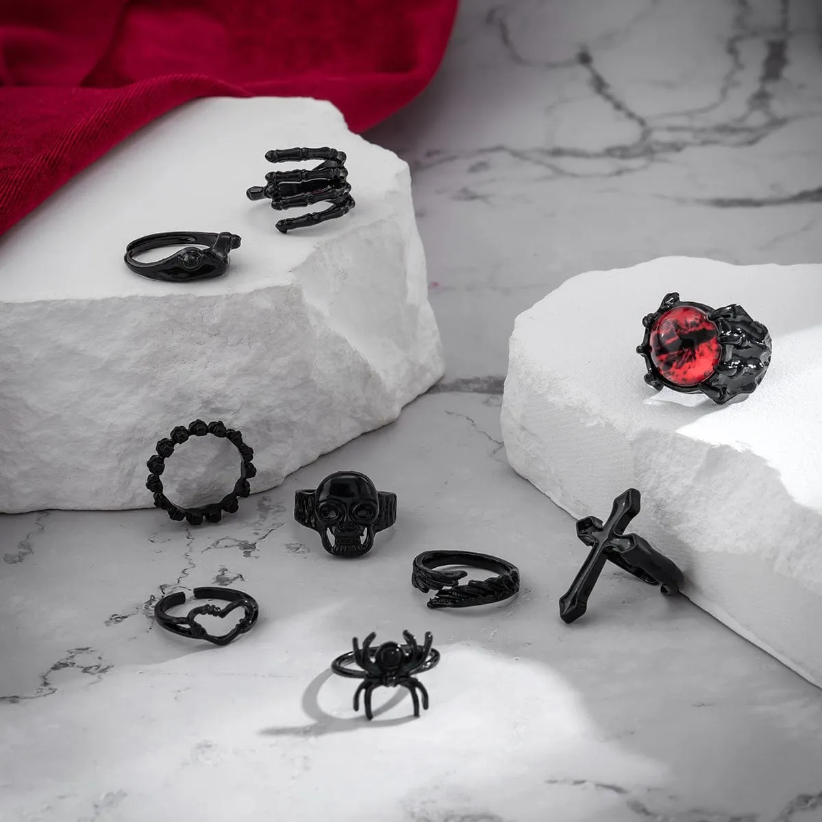 Chic 9 Pieces Halloween Rings Set