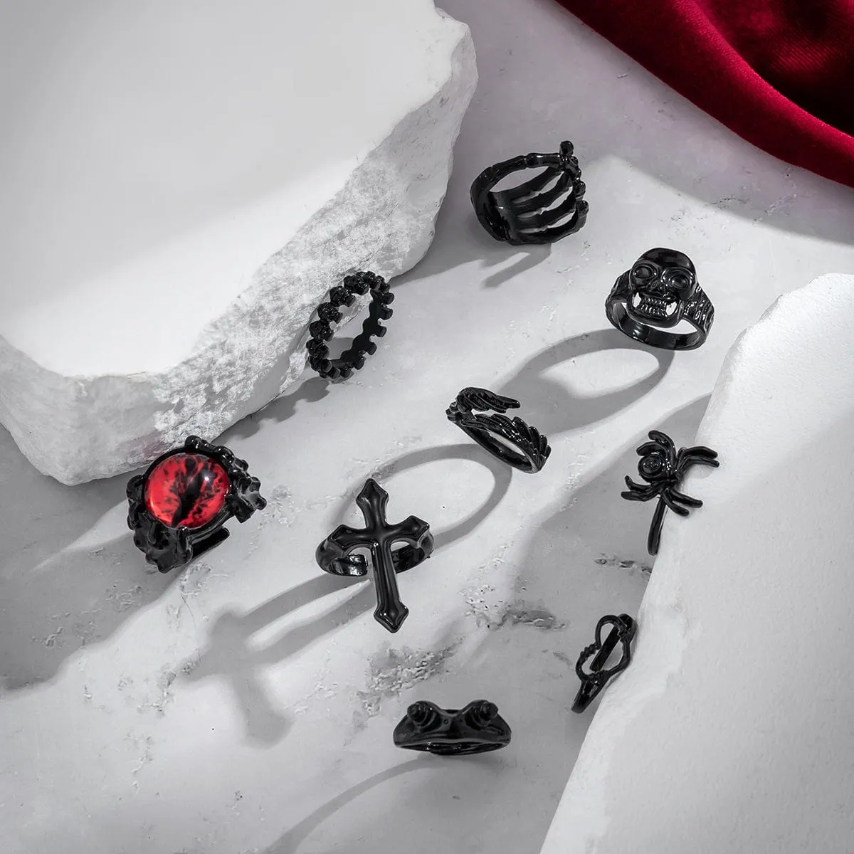 Chic 9 Pieces Halloween Rings Set