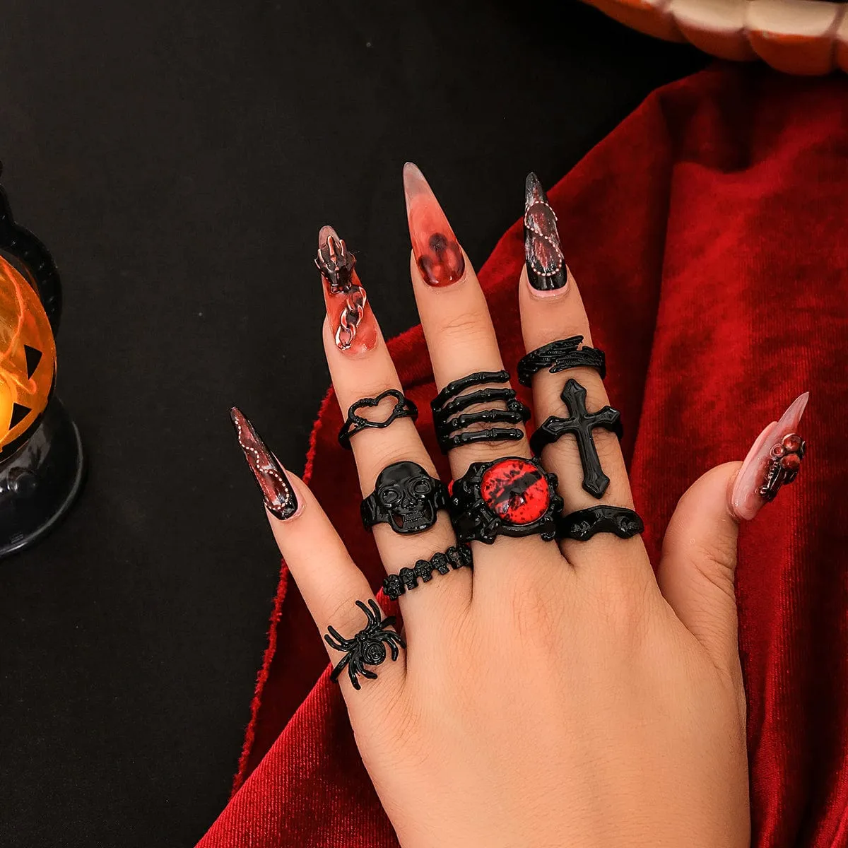 Chic 9 Pieces Halloween Rings Set