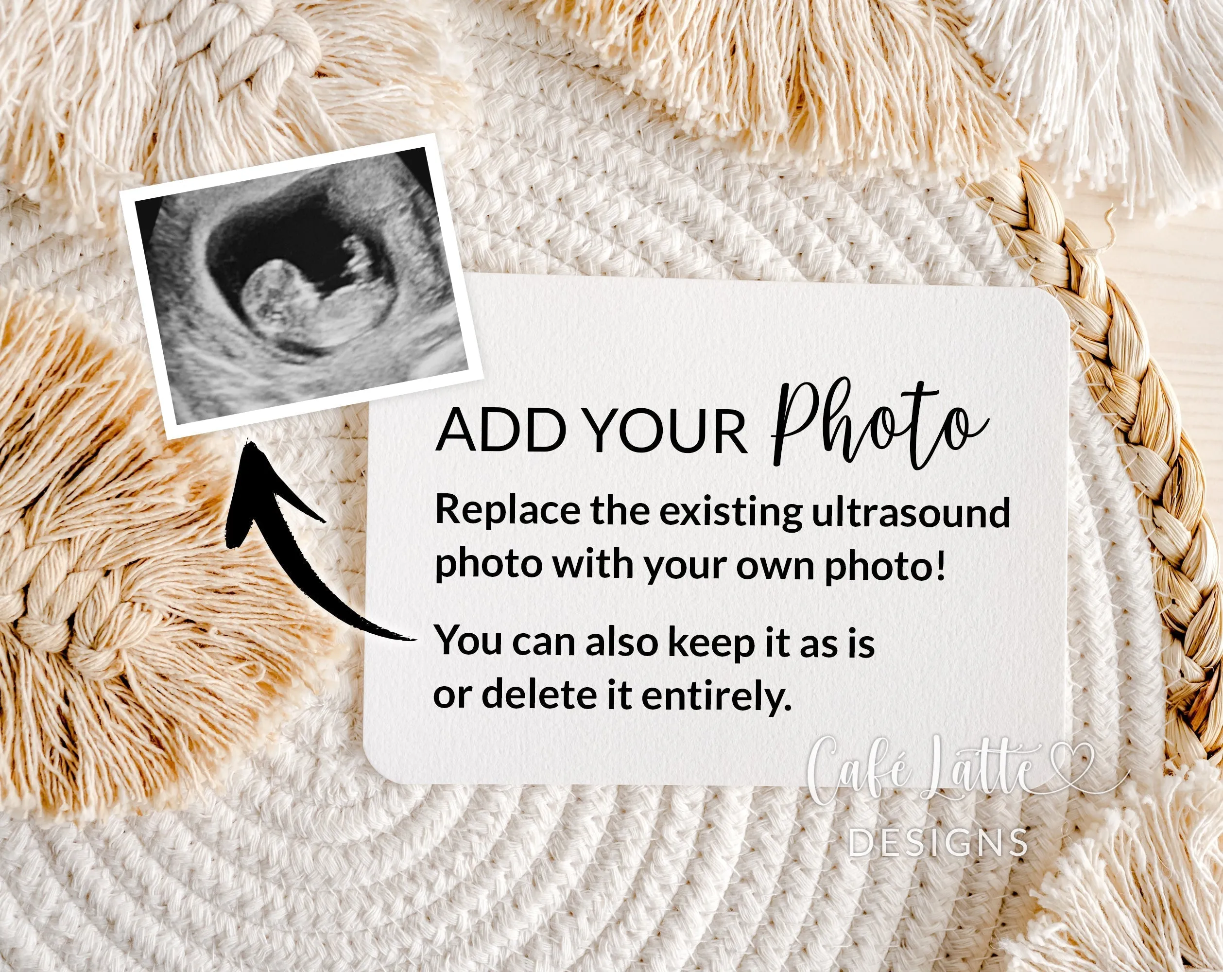 Christmas Pregnancy Announcement Digital Editable Template  - Santa Hat