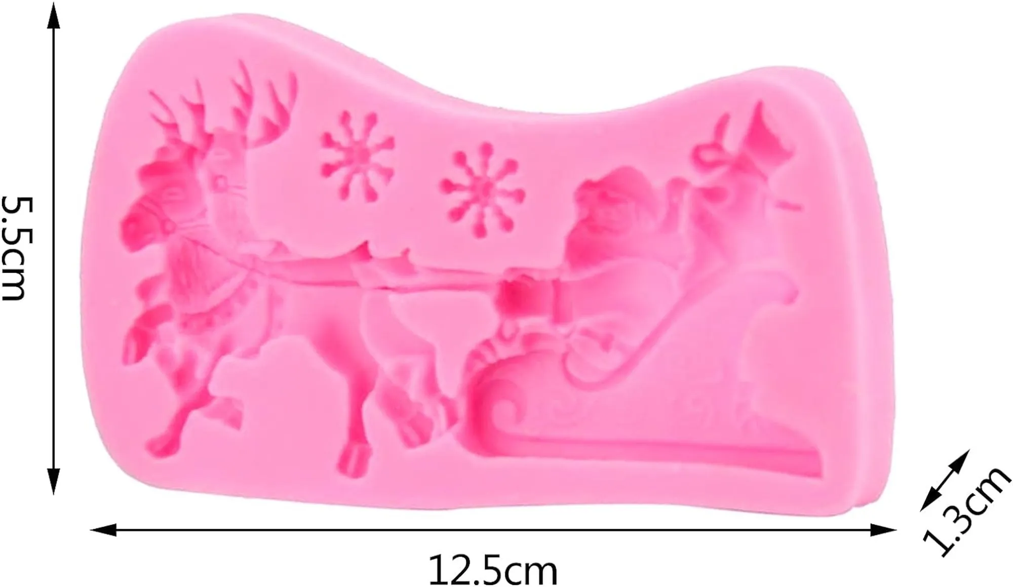 Christmas Theme Silicone Molds,Reindeer Santa Claus Fondant Molds, For DIY Cake Decoration.