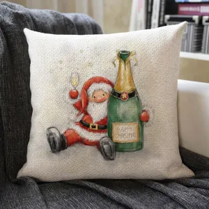 Christmas Themed Linen Pillowcase