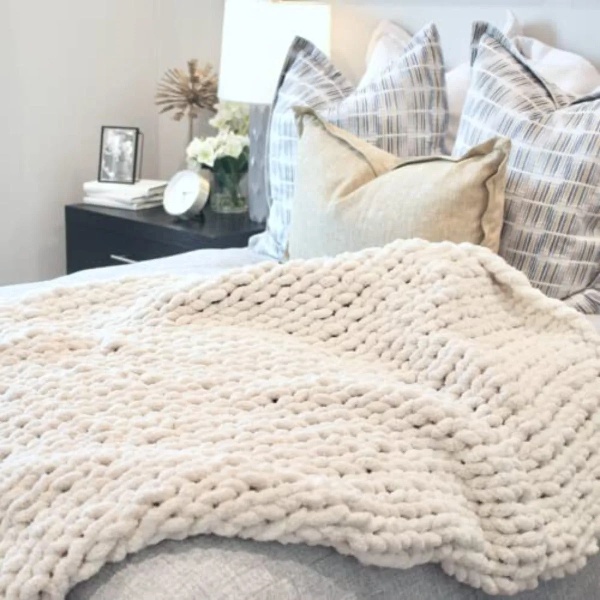 Chunky Hand Knitted Blanket Throw