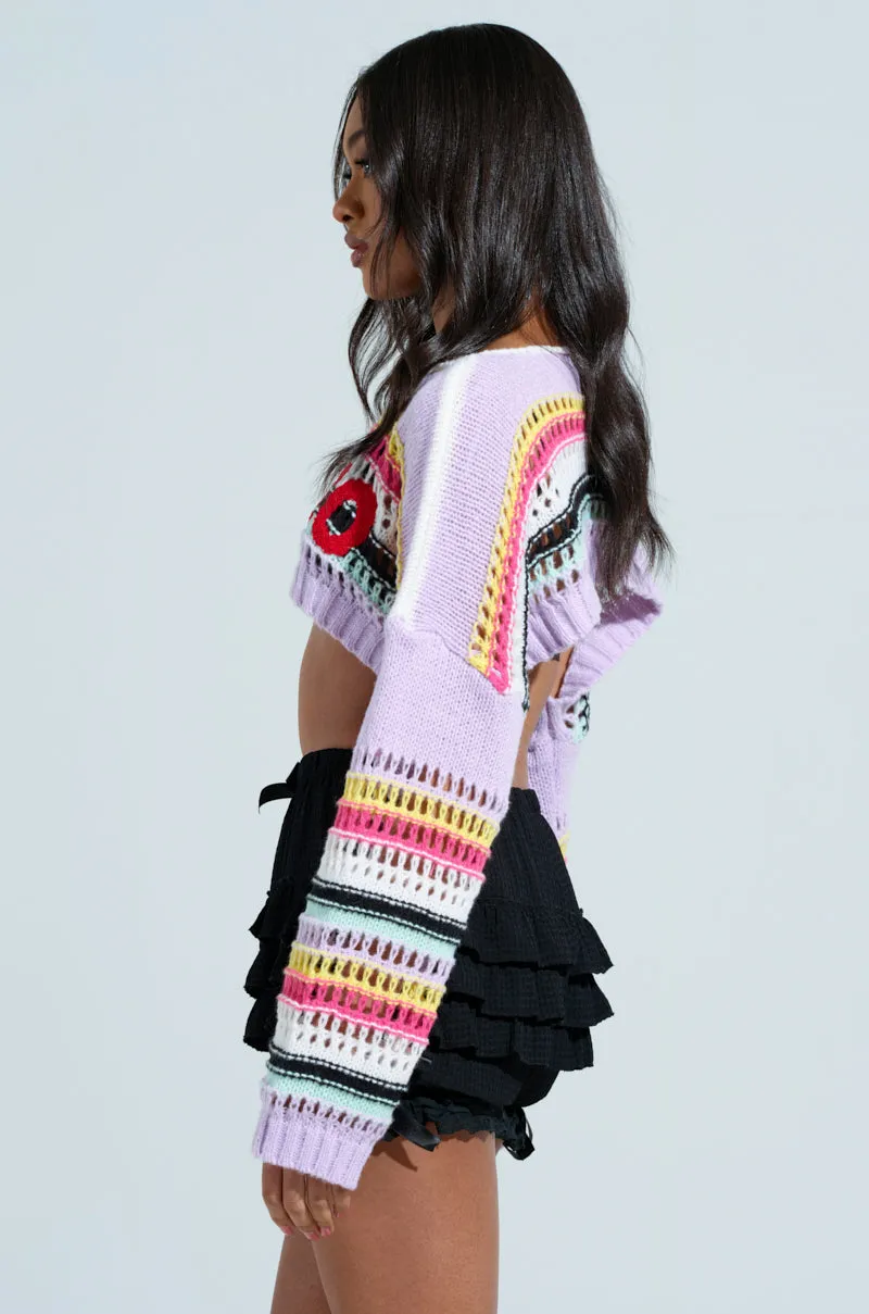 CIAO KNITTED CROPPED SWEATER