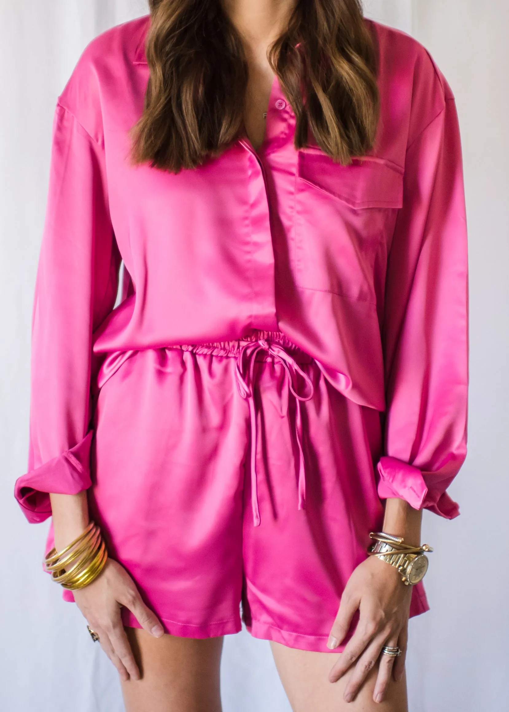 City Chic Satin Pink Blouse
