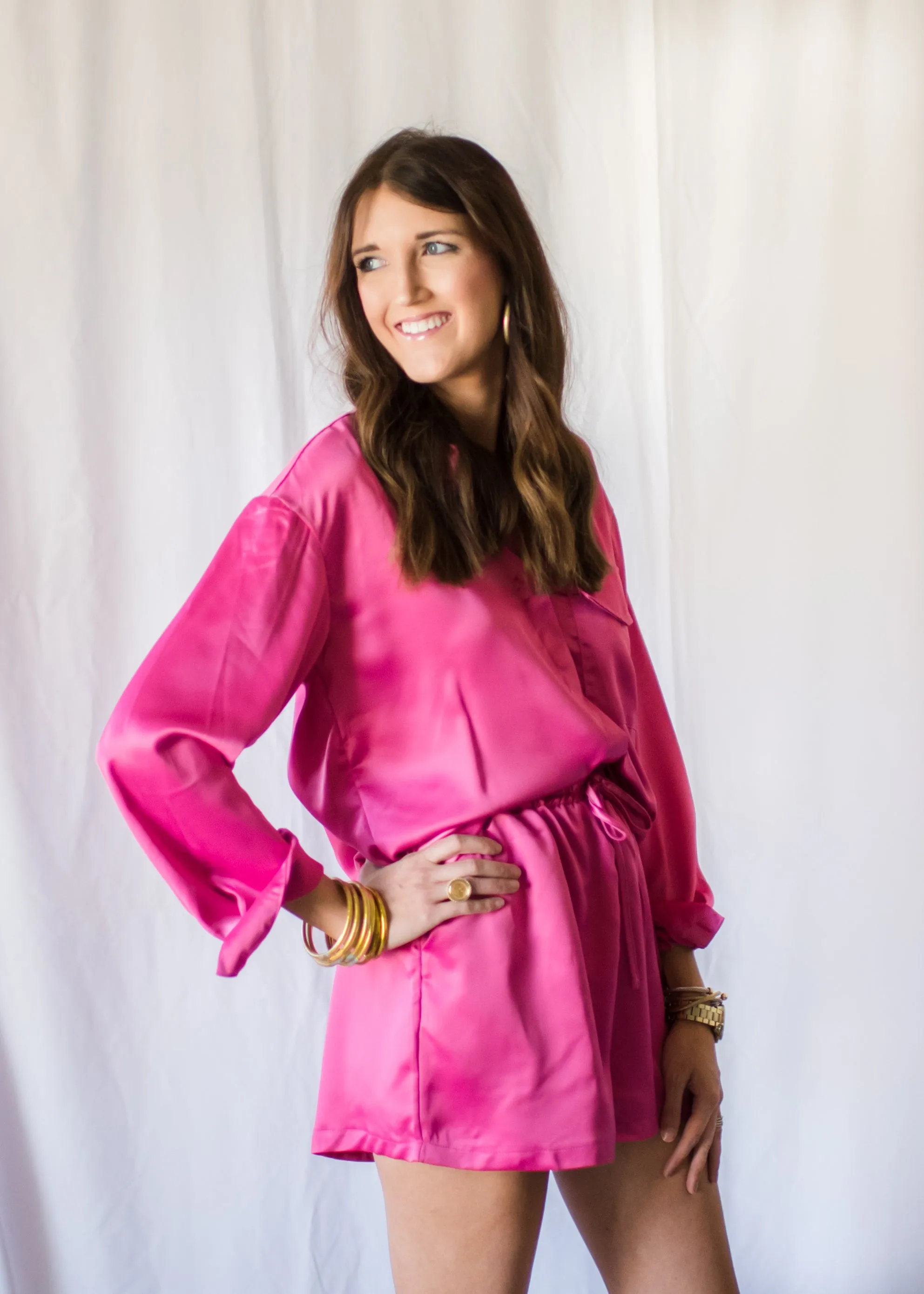 City Chic Satin Pink Blouse
