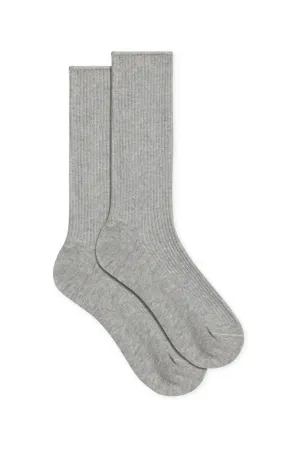 Classic Rib Socks | Heather Grey