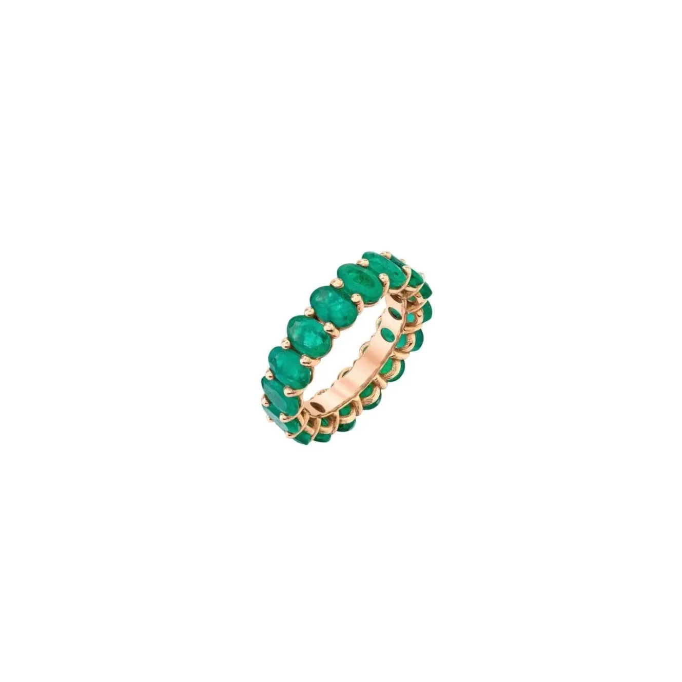 Colombian Emerald Oval Eternity Ring
