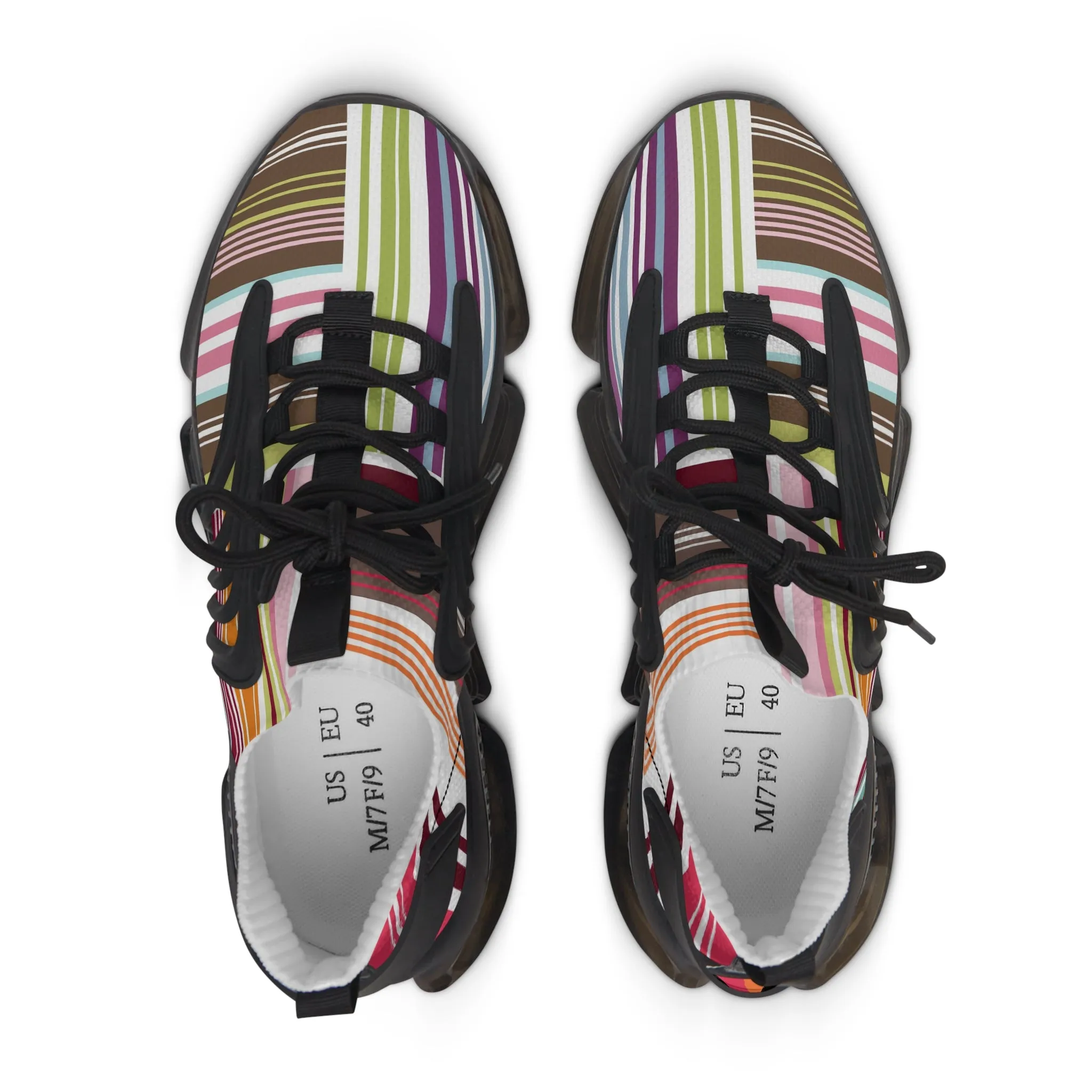 Colorful Striped Women's Mesh Sneakers - Stylish & Comfortable Athletic Shoes