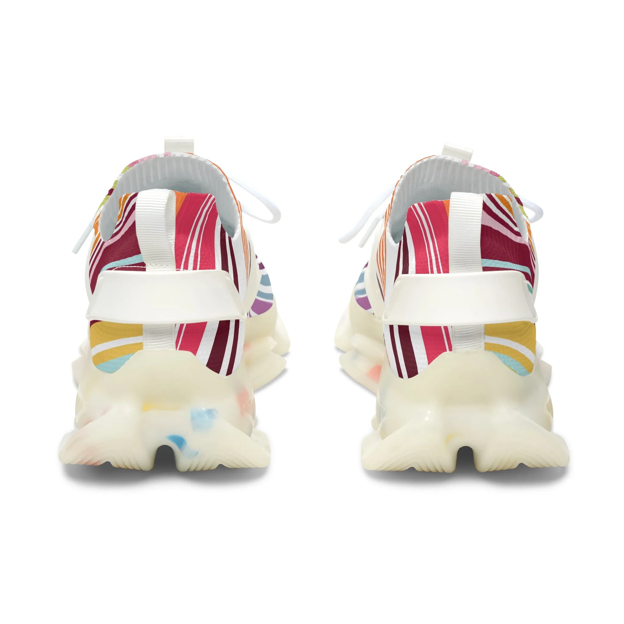 Colorful Striped Women's Mesh Sneakers - Stylish & Comfortable Athletic Shoes
