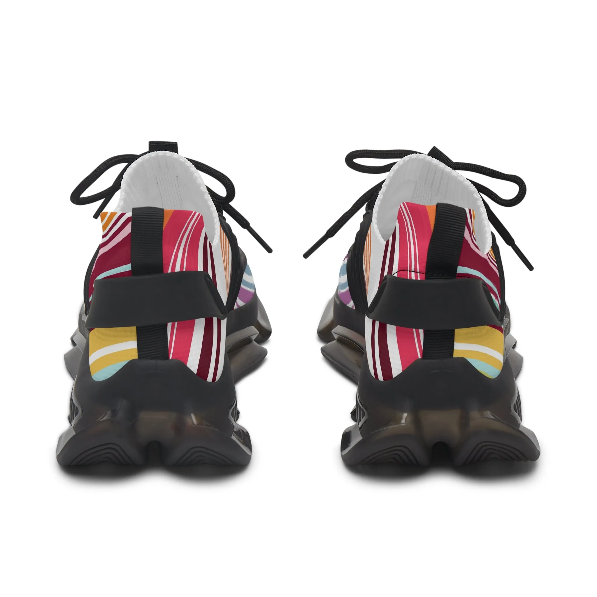Colorful Striped Women's Mesh Sneakers - Stylish & Comfortable Athletic Shoes