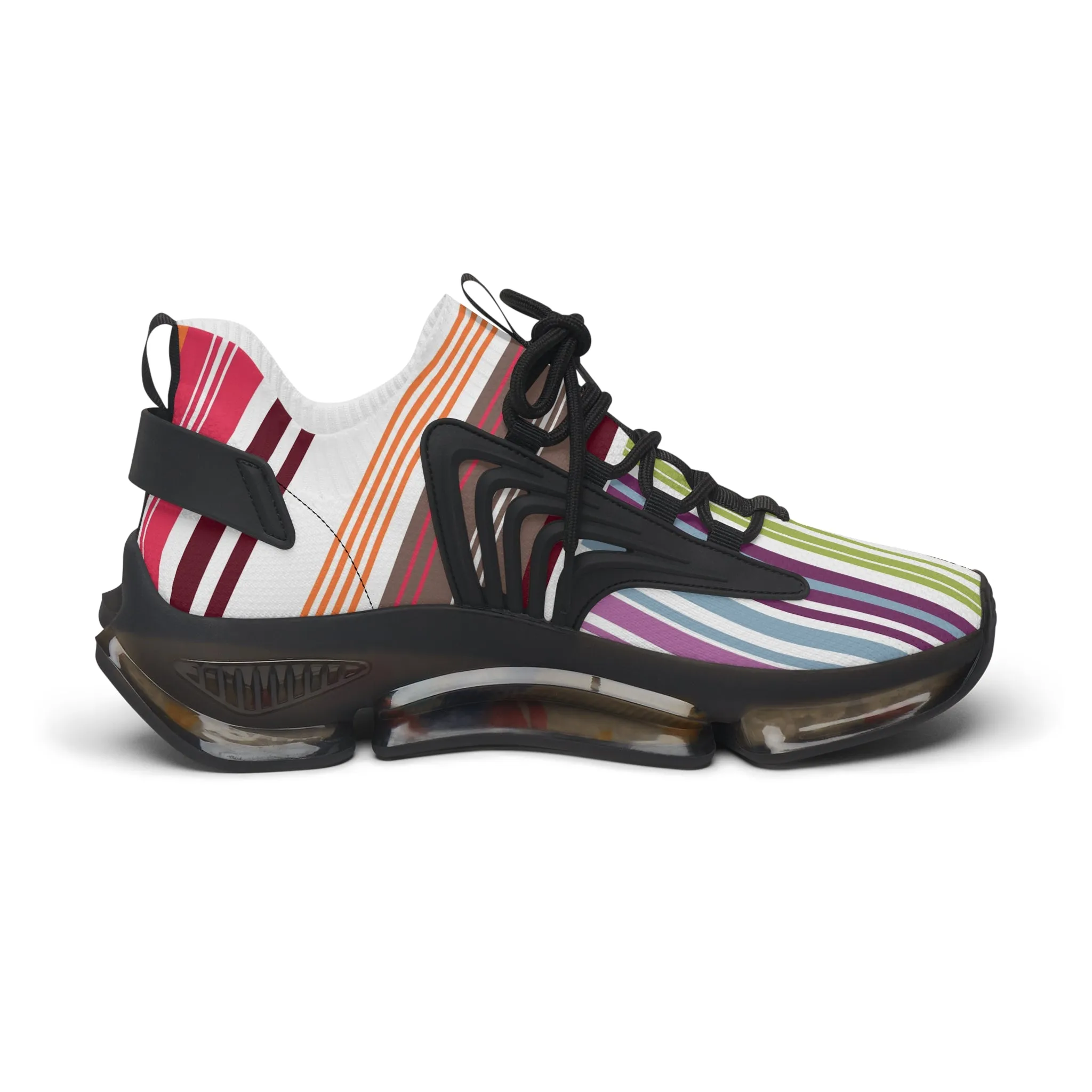 Colorful Striped Women's Mesh Sneakers - Stylish & Comfortable Athletic Shoes