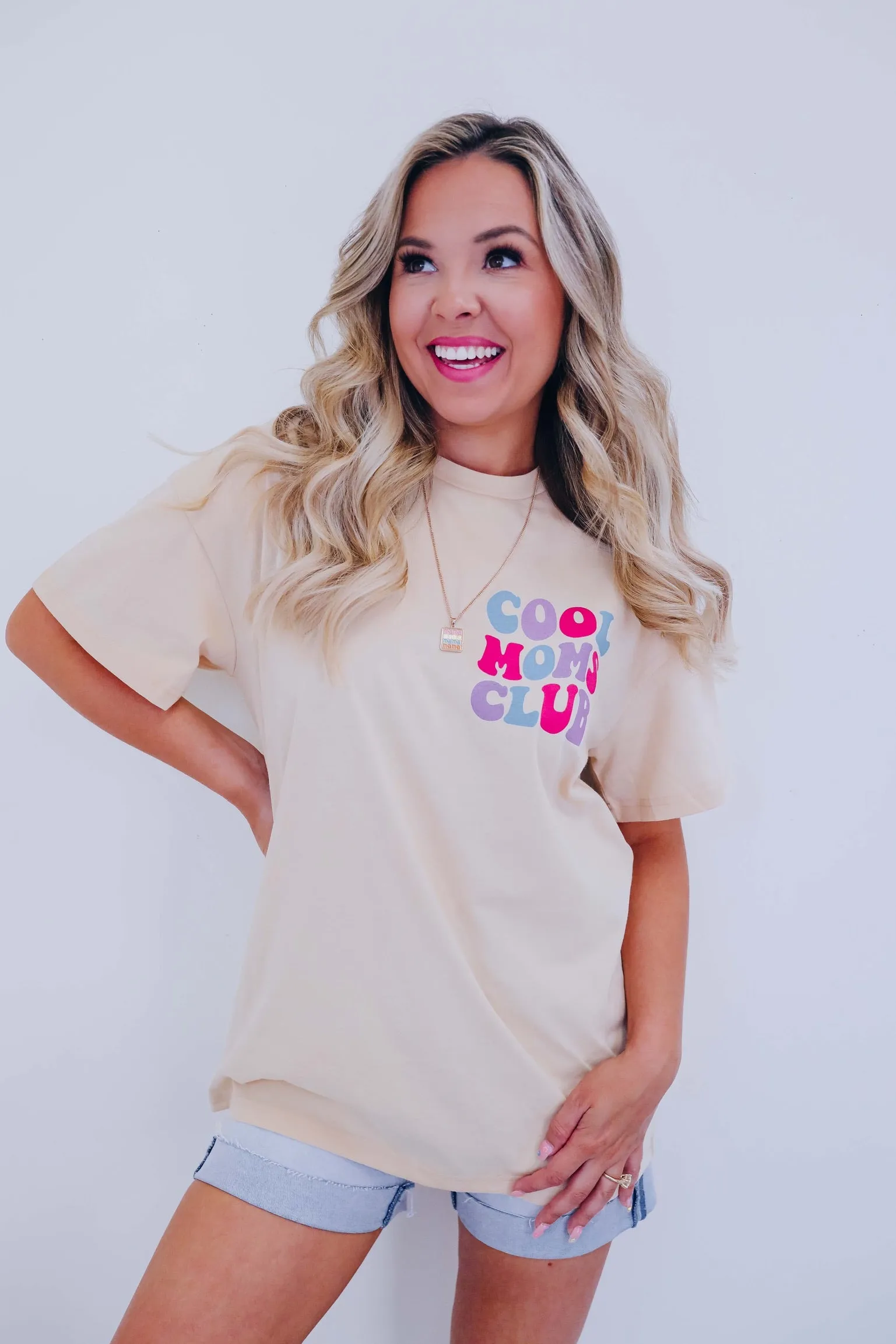 Cool Mom Graphic Tee - Beige