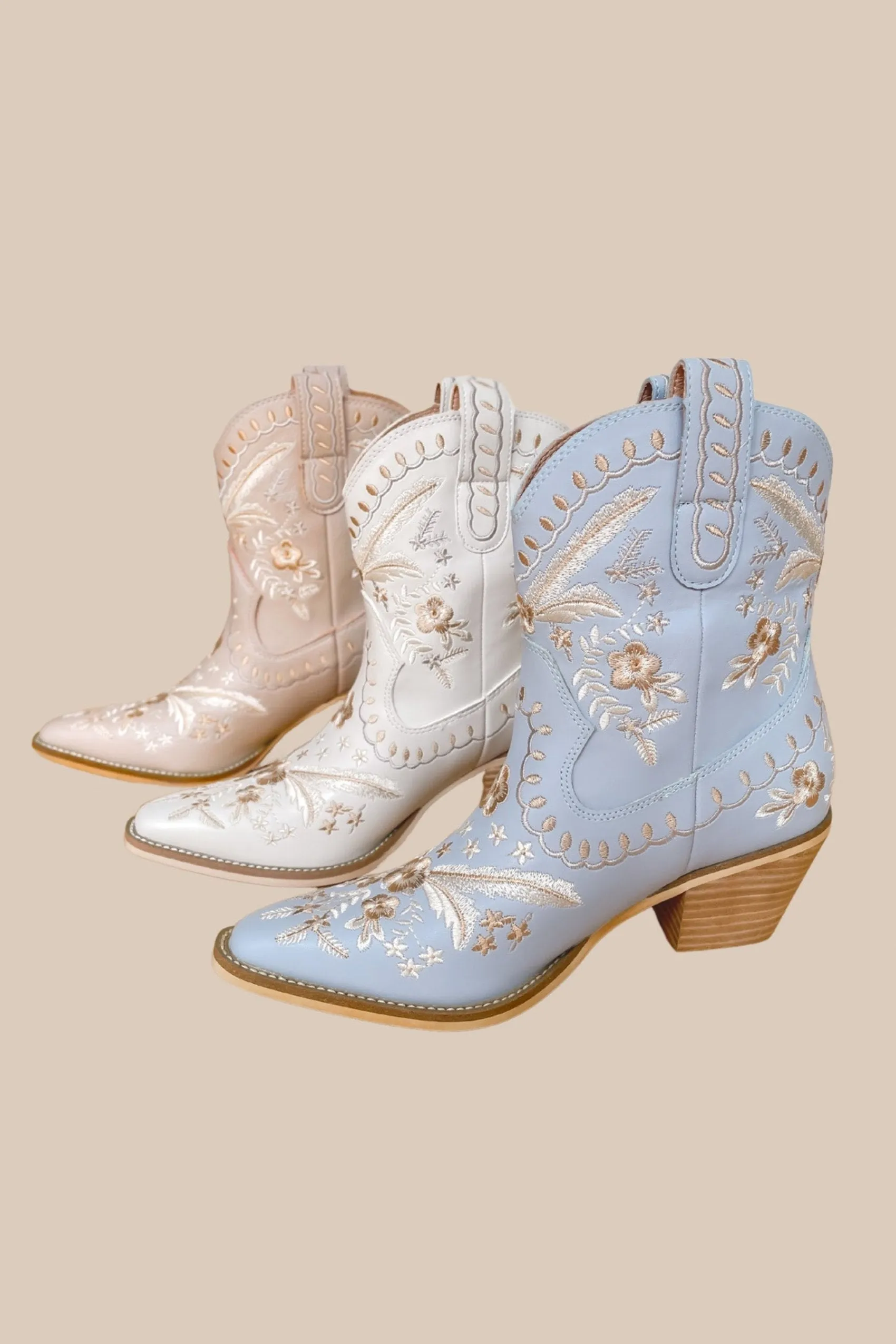 Corral Embroidered Western Cowboy Booties - Sandstone