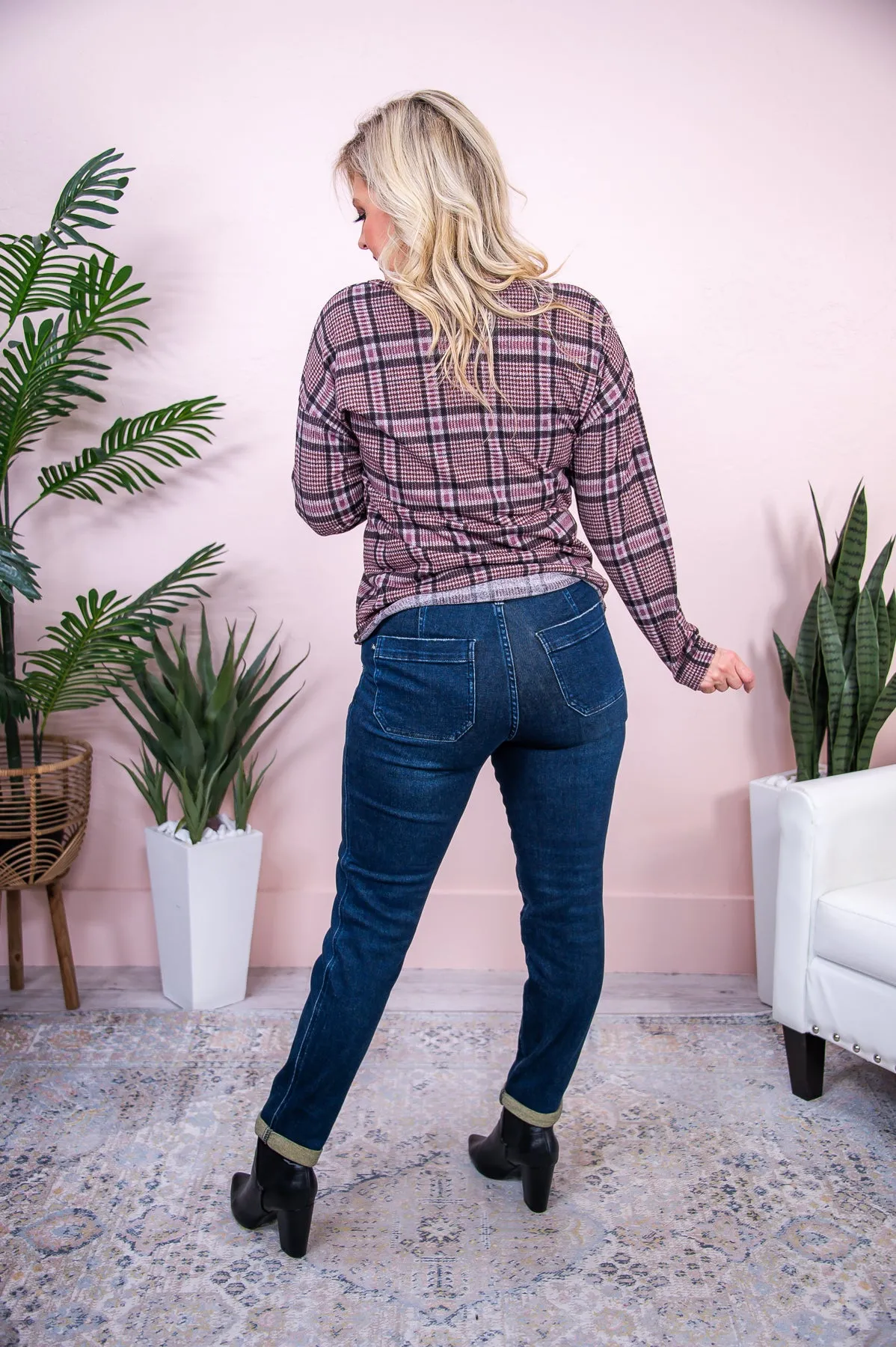 Cozy & Kind Mauve/Multi Color Plaid Top - T8201MV