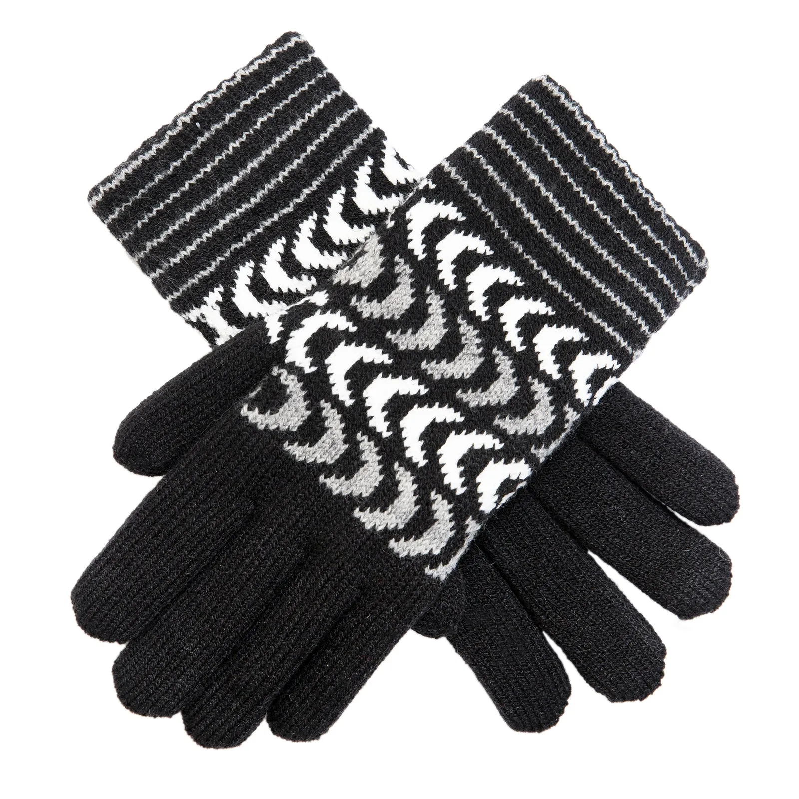 DENTS Ladies Womens Gloves Fleece Lined Warm Chevron