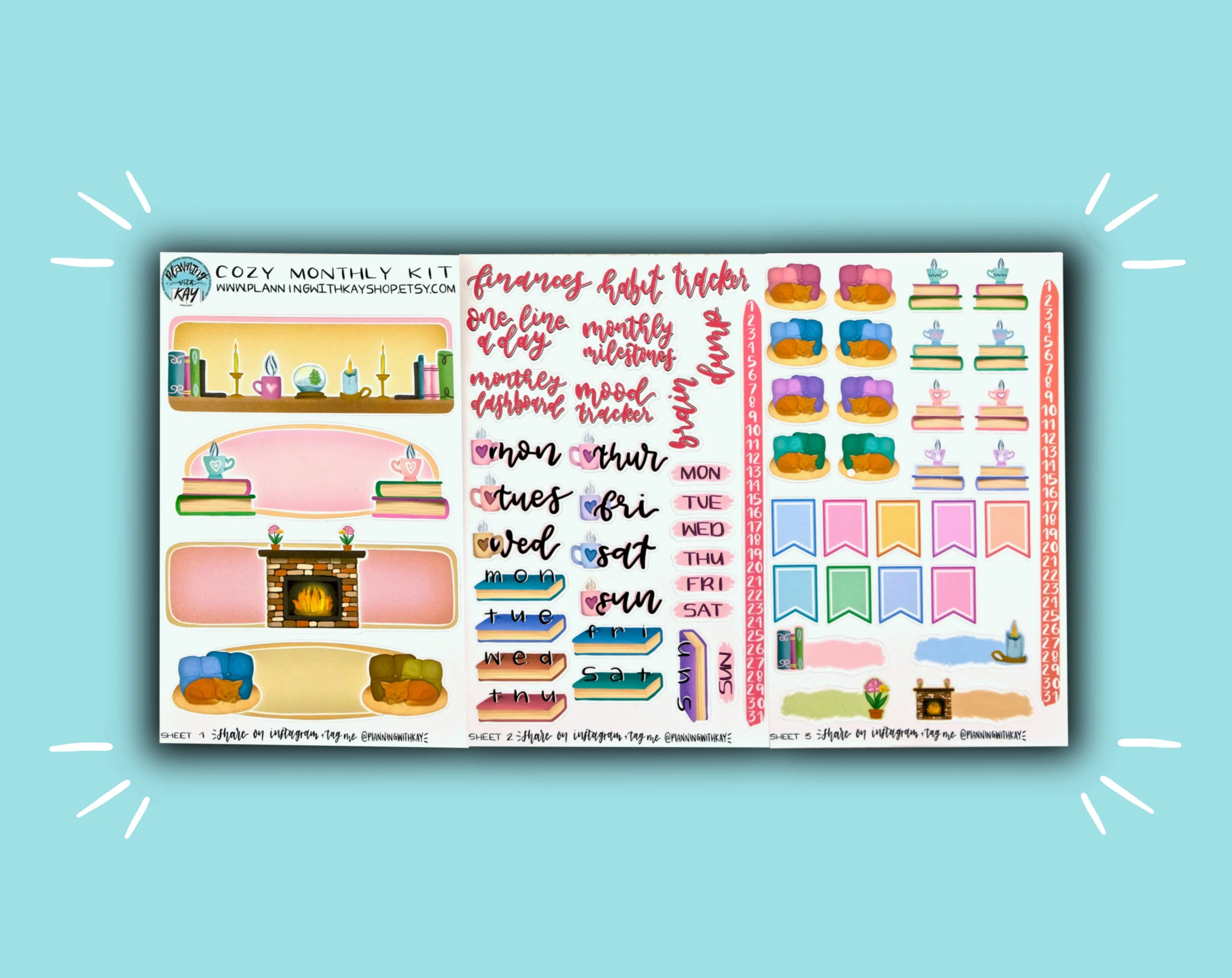 DIGITAL DOWNLOAD Cozy Monthly Kit