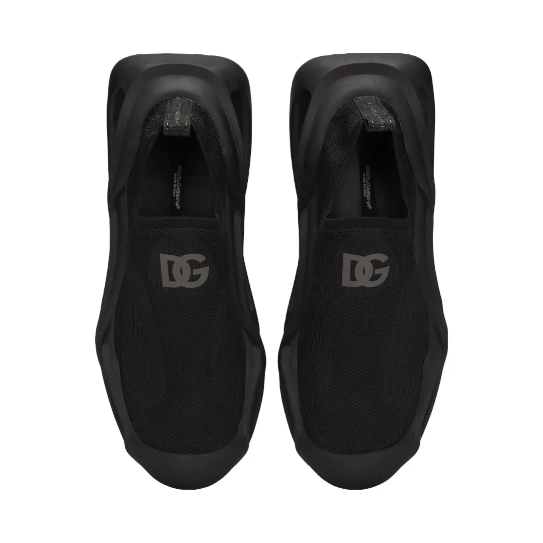 DOLCE & GABBANA STRETCH MEASH WAVE SNEAKER BLACK/GREY