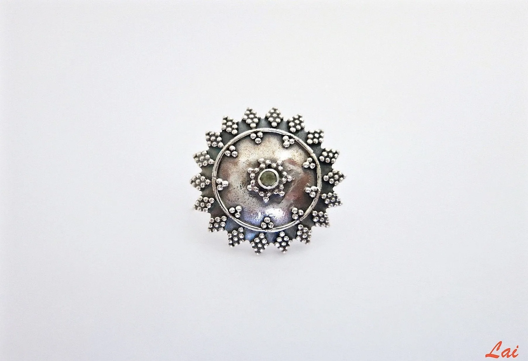 Dramatic, boho-chic, granulation work nose pin