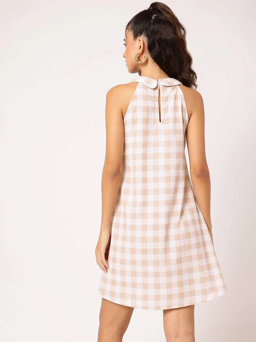 DressBerry Urban Essence Checked Peter-Pan Collar Sheath Dress