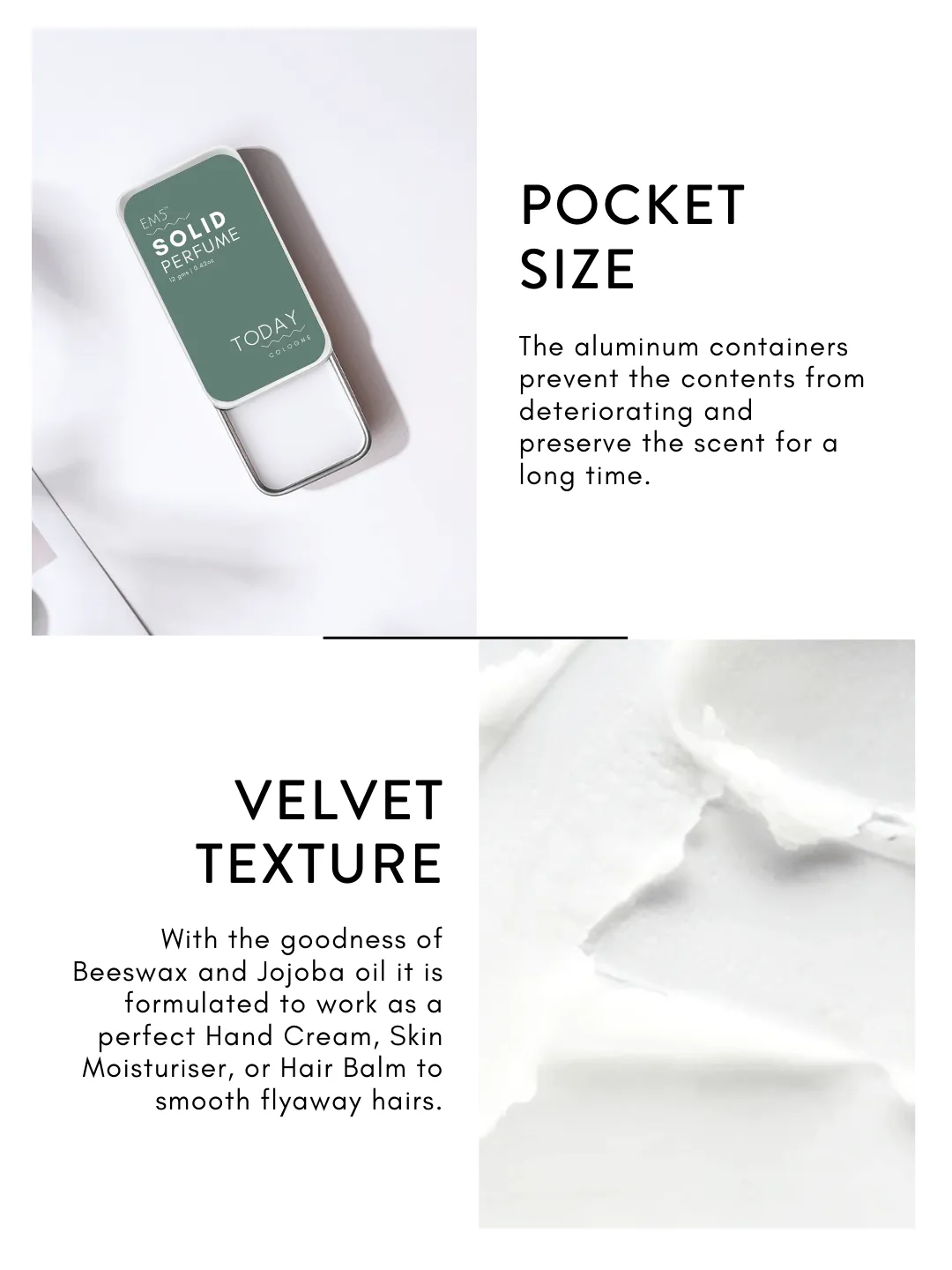 EM5™ FOR HER | Set of 4 Solid Perfumes for Women | Strong and lasting fragrance | With the Goodness of Beeswax   Shea Butter | 12 Gram Each