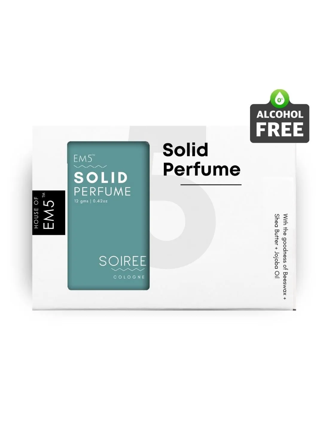 EM5™ Soiree | Solid Perfume for Men | Alcohol Free Strong lasting fragrance | Spicy Amber Citrus | Goodness of Beeswax   Shea Butter
