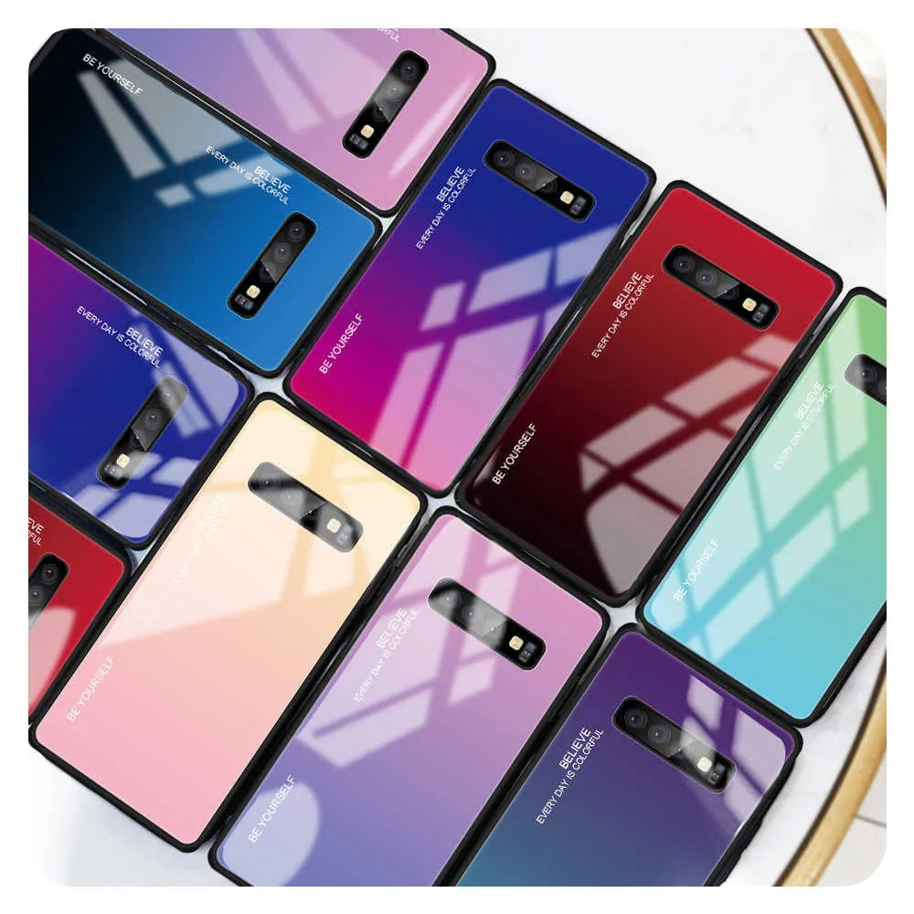 Etui Gradient Glass Case - Huawei P Smart 2019 - Warm Sunset