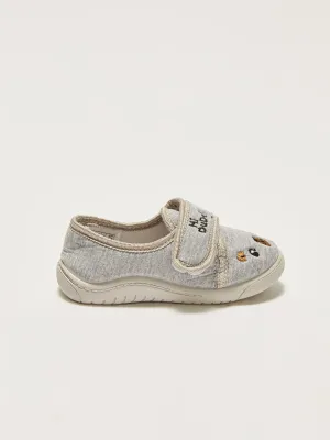 Flexible and Soft-Based Embroidered Velcro Baby Boy Slippers