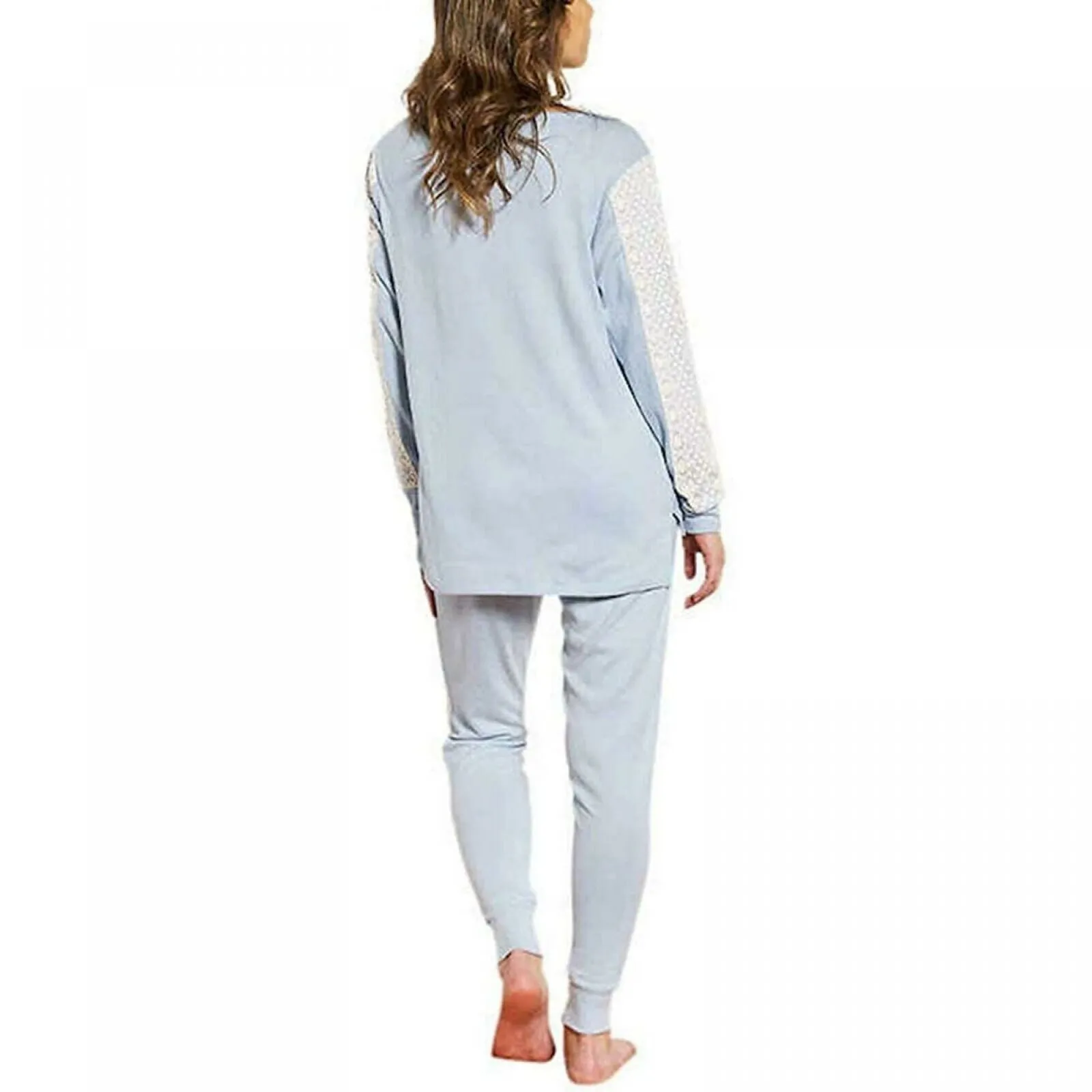 Flora Nikrooz Women's Lace Trim Harbor Cozy Pajama Set