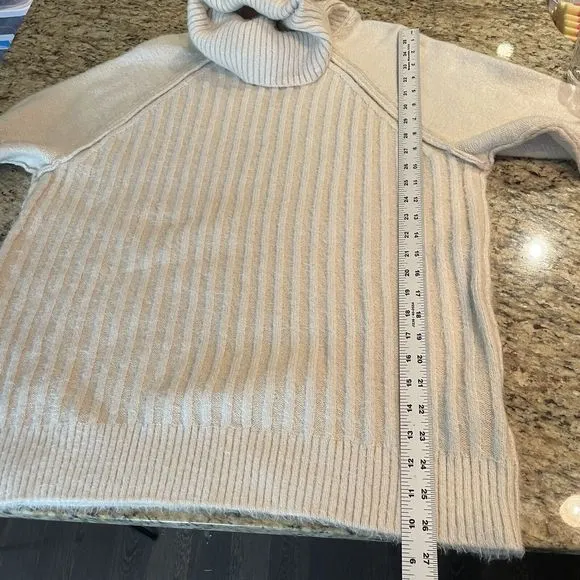 Free People Big City Turtleneck in Sand Combo Size M Ivory Oversized Cozy Boho