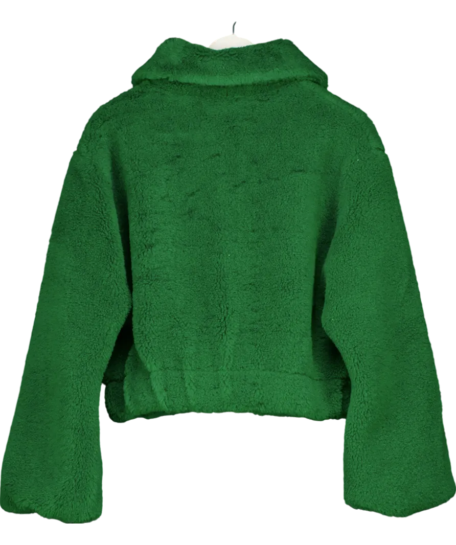 Free People Green Get Cozy Teddy Jacket UK XS