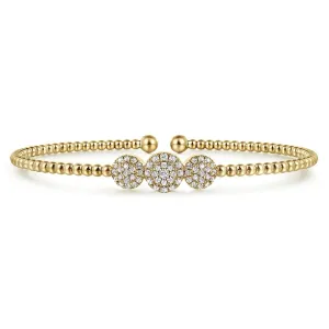 Gabriel & Co. Bujukan Triple Circle Pave Diamond Bangle