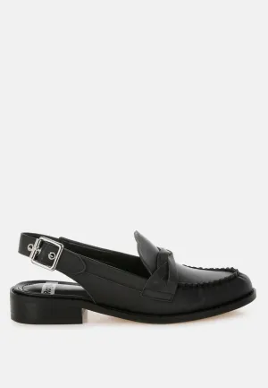 Genuine Leather Loafer Sandals By Ruw