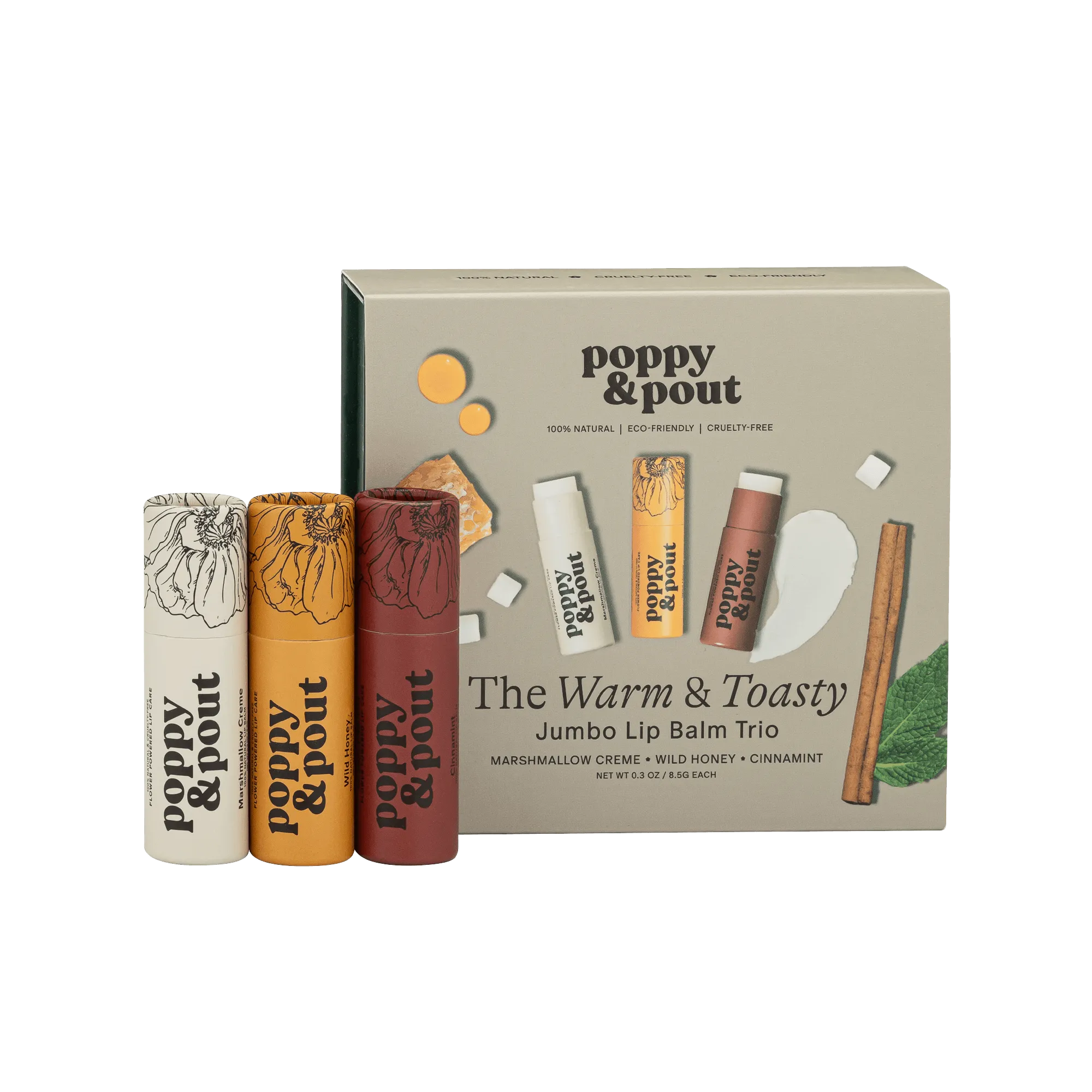Gift Set, Lip Balm Trio, Warm & Toasty