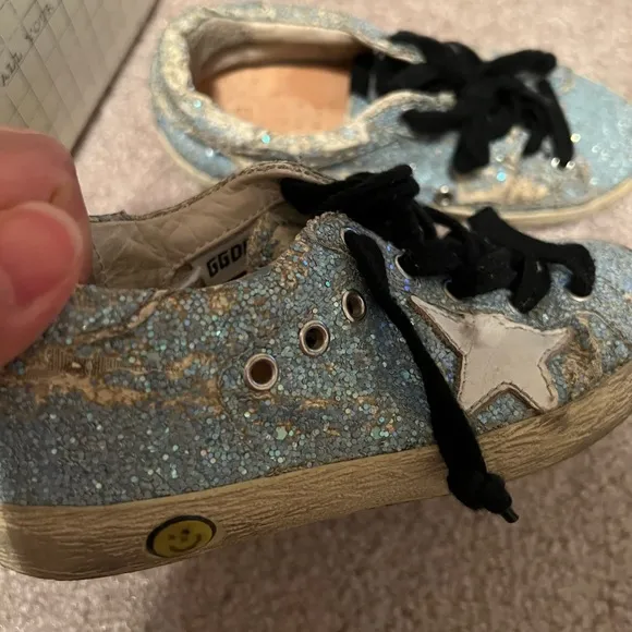 Golden Goose Kids Superstar Blue Glitter sneakers, Size 28 (10.5-11)