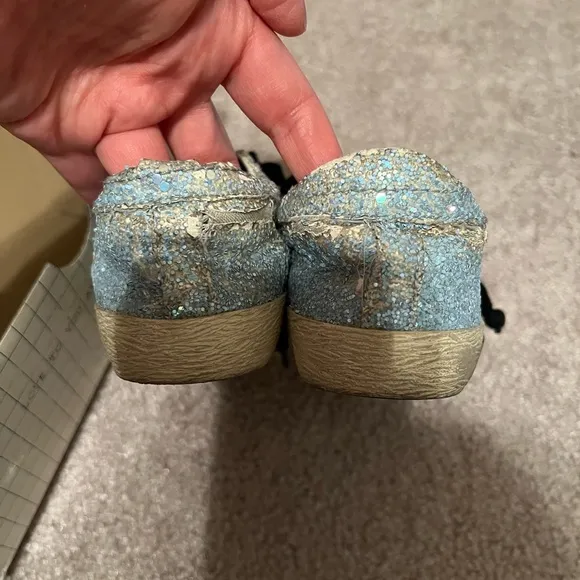 Golden Goose Kids Superstar Blue Glitter sneakers, Size 28 (10.5-11)