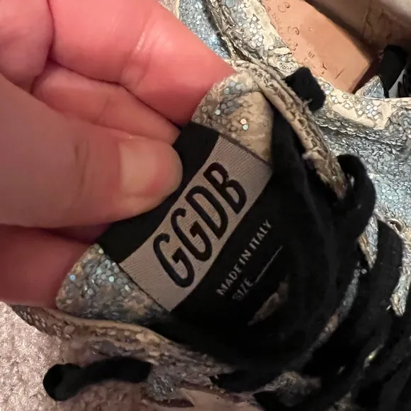 Golden Goose Kids Superstar Blue Glitter sneakers, Size 28 (10.5-11)