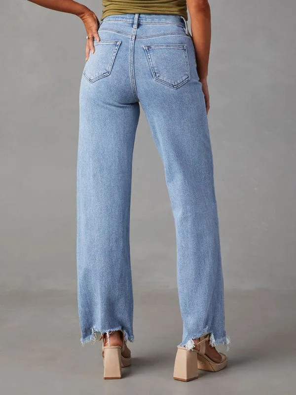 GYPSY GIRL - Fray Hem Jeans