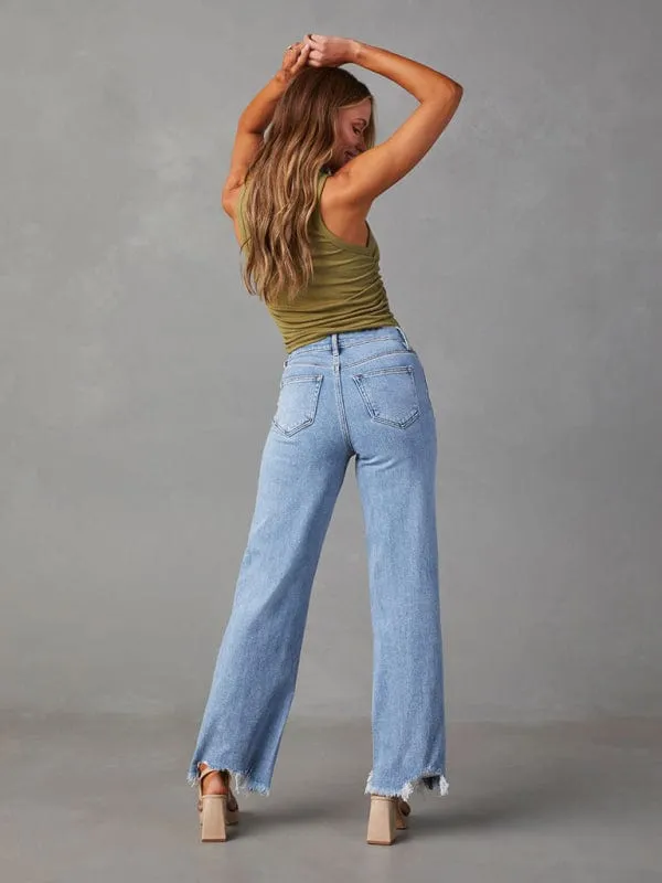 GYPSY GIRL - Fray Hem Jeans