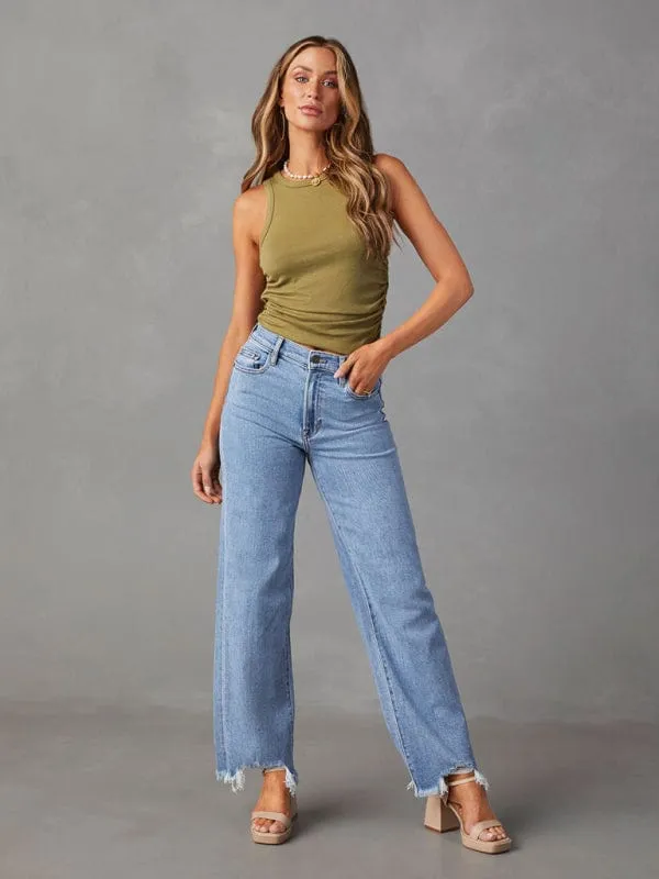 GYPSY GIRL - Fray Hem Jeans