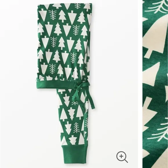Hanna Anderson Winter Green Tree Matching Holiday Pajama Set